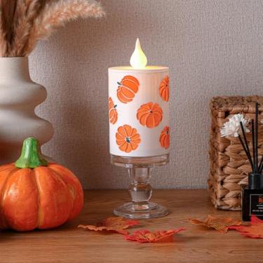 Imagem de Conelist Lanterna de LED de abóbora de outono, 16,5 cm, operada por pilhas, colheita de outono, lanternas decorativas, dia de Ação de Graças, varanda, mesa de Halloween, decoração interna e externa