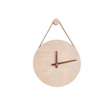 Imagem de WYUYIWH Relógio de parede relógio de parede de madeira sala de estar criativo moderno simples doméstico decoração de escritório decoração relógio (cor: A)