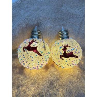 Imagem de Kit 2 Enfeite para arvore de Natal Decoração de Natal Mini Globo Led P