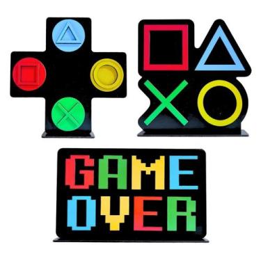 Imagem de Centros de Mesa Video Game Decoração Gamer Festa 3 peças - Ecolaser