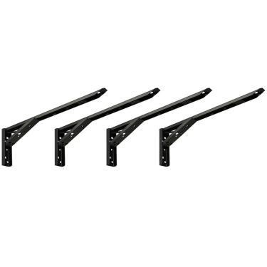 Imagem de Kit 02 Pares Suporte Para Mesa Dobrável Retrátil 30 cm H02 Mão Francesa Preto - Lyam