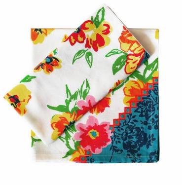 Imagem de Guardanapos de pano FINGERCRAFT Blooming Flower Cotton Linen x12