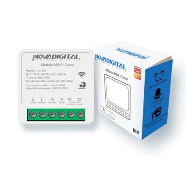 Imagem de Interruptor Relé Módulo Automação Wi-Fi DIY 1 Canal 16A Inteligente NovaDigital Mini MS-105