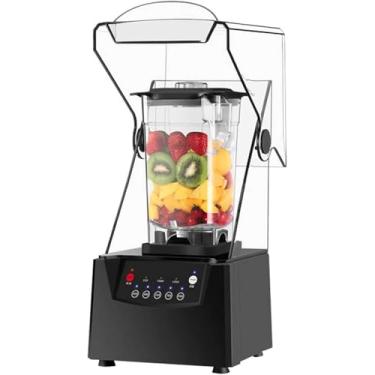 Imagem de Liquidificador Smoothie Maker, Batedeira Comercial 2l Com Caixa De Som, Triturador De Gelo Com Lâmina De 17000rpm Com Tampa, Máquina De Cozinhar Silenciosa Com Parede Quebrada, Para Smoothi