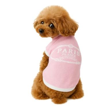 Imagem de Everything Chic Roupas de designer para cães, camisola, roupa pequena, PP, xícara de chá, cachorros, buldogue francês, dachshund, chihuahua, gatos, maltês, menino, menina (PP, rosa Paris)