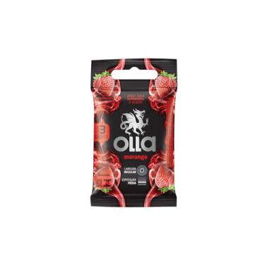Imagem de Olla Preservativo Lubrificado, Morango, 3 unidades