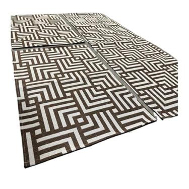 Imagem de Kit Tapete Cozinha 3 Pecas Antiderrapante Decorativo Seguro(Saara)