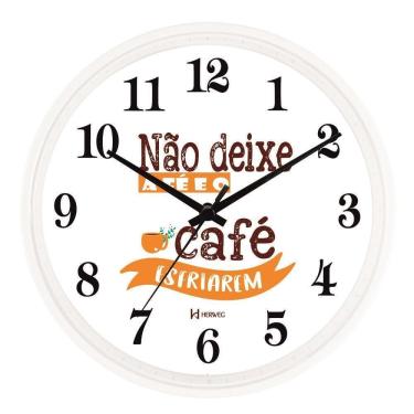 Imagem de Relógio De Parede Herweg Ref: 660148-021 Branco Fé E Café