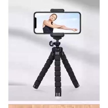 Imagem de Generic Tripé de telefone, mini tripé de mesa portátil, preto, liga de aço e ABS, parafuso universal de 6 mm, compatível com smartphone e câmera