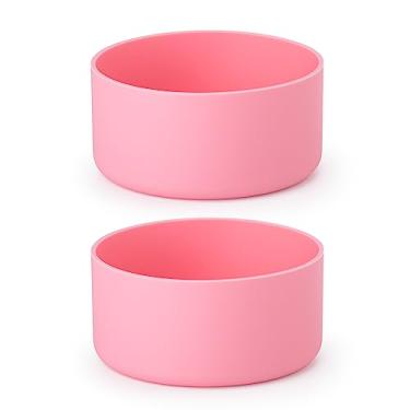 Imagem de 2 peças de capa de silicone para bota Stanley 40/850.5 g e IceFlow Flip 30/567.0 g, tampa inferior de garrafa antiderrapante para Hydroflask 350-680 g (rosa)