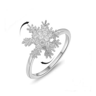 Imagem de KONPJE Anel Fidget de Girassol Feminino Dourado Ansiedade Anéis de Cristal Zircônia Cúbica Girassol Aberto Ajustável Fidget Ring Spinner Sun Ring para Homens Joias Modernas, Strass, Sem pedra preciosa