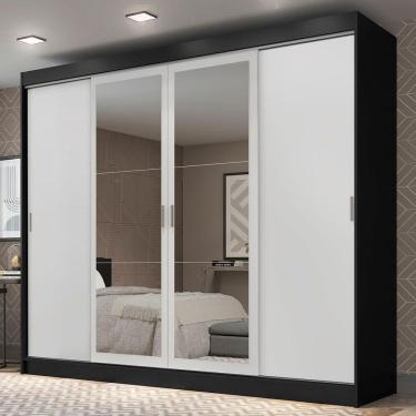 Imagem de Guarda-roupa Casal Austin 4 Portas 3 Gavetas Preto