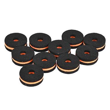 Imagem de SPYMINNPOO Kit de Bateria de Feltro para Proteção de Suporte de Prato de Tambor, Conjunto de Braço Preto e Laranja de 10 Peças para Jogadores