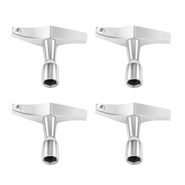 Imagem de Chaveiro de tambor de 4 peças, chave de afinação de tambor broca ferramenta de afinação de bateria para bateria eletrônica e acústica (Hexágono)