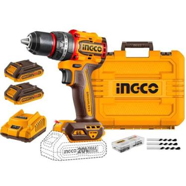 Imagem de Kit Parafusadeira Furadeira Impacto Brushless 76nm 20V ingco