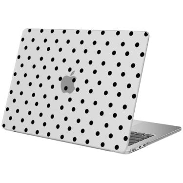 Imagem de BlHMCASE Compatível com MacBook Air 38.1 cm 2025 2024 2023 versão M3 A3114 M2 A2941, capa dura protetora de bolinhas preta fofa para Mac Air 15