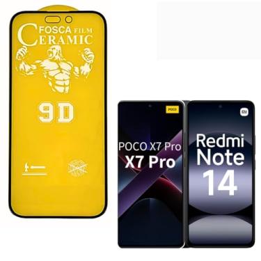 Imagem de Película Cerâmica Fosca POCO X7 PRO 5G / NOTE 14 5G Proteção Total, Anti-Risco e Não Fica Com Marca de Dedo