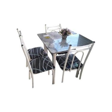 Imagem de Mesa Pop Gran com 4 Cadeiras Branca Da Thais 75x75x140 cm