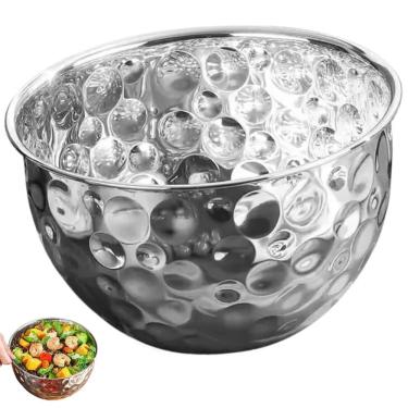 Imagem de Tigela Inox Bowl Cumbuca Saladeira Fruteira Sala de Jantar Mesa Posta Buffet Refeiçao Cozinha Multiuso