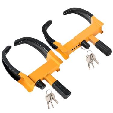 Imagem de Acymner 2 peças de trava de roda de reboque | Trava de roda de reboque ajustável universal antirroubo com 6 chaves, proteção anti-roubo para carros, SUVs, trailers, quadriciclos, barcos e carrinhos de