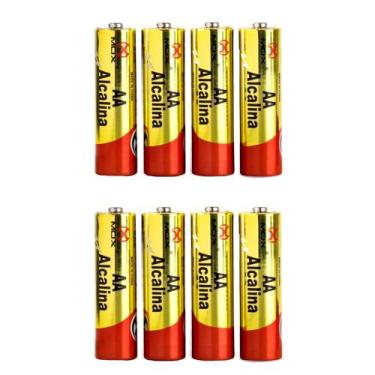 Imagem de Pilha Aa Alcalina Mox Comum Alto Rendimento Cartela 8 Pilhas, Kit com 