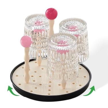 Imagem de Escorredor giratório de 360° – suporte de caneca de 6 xícaras, organizador de copos de vidro, decoração de mesa moderna para bancada de cozinha