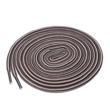 Imagem de Uxcell 3 pares de cadarços redondos listrados de cor dupla 1/5 de espessura para botas e tênis de caminhada, Light Gray Brown, 120cm / 47.24"
