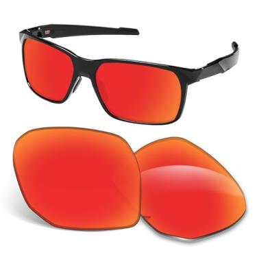 Imagem de Biyxpiv Lentes de substituição de 1,5 mm compatíveis com óculos de sol Oakley Portal X OO9460 59 mm, antiarranhões e resistentes a impactos, Espelhado vermelho laranja, 59mm