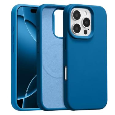 Imagem de UCASONG Capa magnética para iPhone 16E de 6,1 polegadas, capa de silicone líquido premium, [compatível com Magsafe] [forro de microfibra macio antiarranhões], capa de telefone fina e à prova de choque