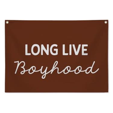 Imagem de Faixa de infância Long Live, decoração de parede de sala de jogos para quarto de crianças, placa de parede rústica de berçário para decoração de quarto de menino infantil, decoração de parede de