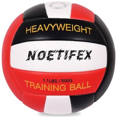 Imagem de Noetifex 500 g, peso pesado, vôlei, tamanho 5, treinamento oficial de vôlei para adultos, treinador de vôlei para ambientes internos e externos, bola de treino de ponta e passes para melhoria de