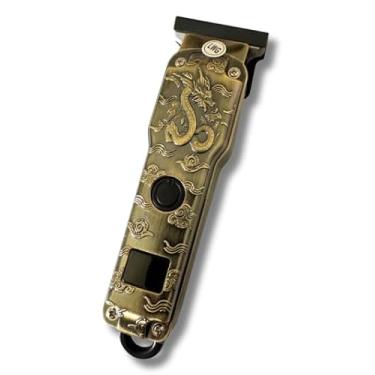Imagem de Máquina de Cortar Cabelo e Barbear Profissional Sem Fio Metal com Display LCD - Barbeador Elétrico Recarregável (Dragão)
