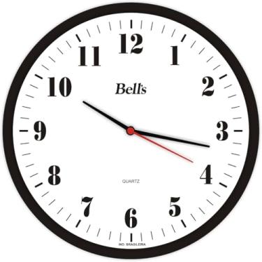 Imagem de Relógio de Parede, Bells, Redondo, Números, 25,8 cm, Preto