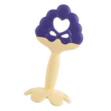 Imagem de Naroote Brinquedo de Mordedor de bebê, Cores Vibrantes, Brinquedo de Mordedor Infantil Seguro, Multifuncional, Lavável, Formato de Fruta para Interação Pai-filho para Crianças Pequenas (Uva)