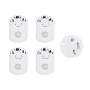 Imagem de TCRC 4PCS Aluminum M4 Nut Wheel Rim Center Cap Manual Locking Hubs for 1/10 RC Traxxas TRX4 Axial SCX10 D90 Tamiya MST Redcat,Chrome