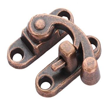 Imagem de 5 PCS Antique Hook Hasp Vintage Swing Lock Clasp Right Latch Closure Red Copper with Screws for Suitcase Briefcase Jewelry Wooden Boxes (Length:1-1/8", Height:1-3/8")