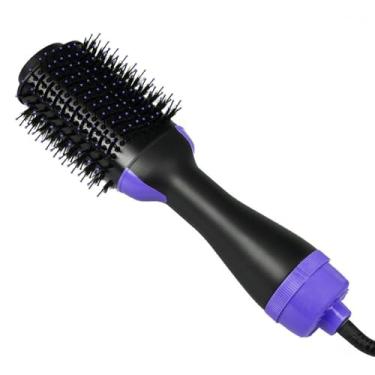 Imagem de Escova Rotativa Secadora Alisador Elétrica Quente Cabelo Com 3 Em1 110V/220V(Azul Claro,220V)
