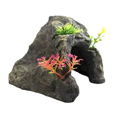 Imagem de Yalych Aquário Resto de Resina Caverna Plataforma de Escalada Tartaruga Terraço Montanha Tanque de Peixes Decoração Paisagismo Decoração de Tanque de Peixes