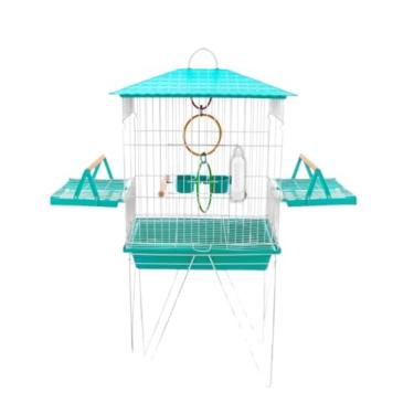 Imagem de Gaiola Viveiro Calopsita com e sem Bandejas Laterais C/Pé Grande Agapórnis Aves Mansas(TIFFANY - DUPLEX COM 02 ABAS)