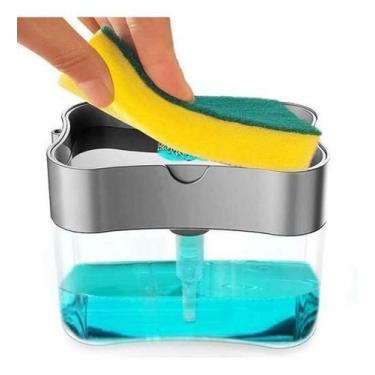 Imagem de Dispenser Sabão 2X1 Detergente Suporte Porta Bucha Esponja - Clink
