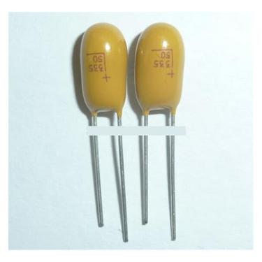 Imagem de 10 capacitores de tântalo 3,3 uF 50 V 335 50 V 3,3 uF DIP Radial OROAOBOMT
