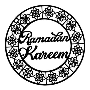 Imagem de Benziso Guirlanda de porta do Ramadã arte de parede de metal islâmico Ramadã Mubarak sinal de metal decorações de Ramadã para presentes de Ramadã casa Eid Mubarak cabide de parede para decoração de