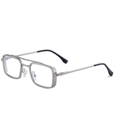 Imagem de JRLLFD Óculos de sol de metal luxuosos para mulheres, armação pequena clássica, óculos de sol para dirigir ao ar livre, UV400 (prata transparente)