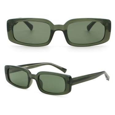 Imagem de VFDHN Óculos de Sol UV400 com Armação Pequena Masculino Preto Verde Retrô Polarizado Feminino (5)