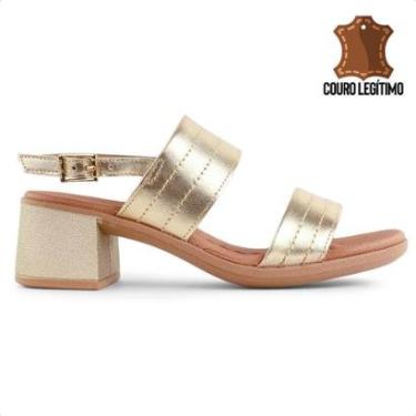 Imagem de Sandália Usaflex Salto Bloco Ajuste Fivela Feminina-Feminino