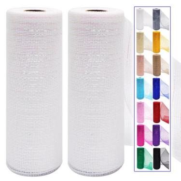 Imagem de Rolos de fita de malha Deco Ableme Deco White 10 cm x 9 m (2 unidades)