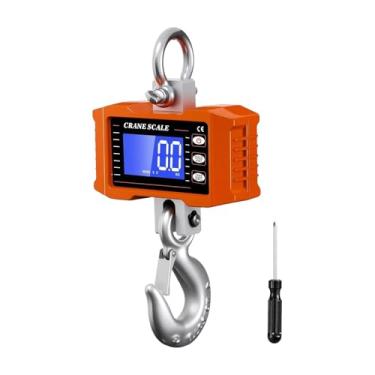 Imagem de Milageto Balança digital de guindaste com tela LCD, com ganchos, balança digital suspensa, 1000 kg (2200 lb) para bagagem e garagem.