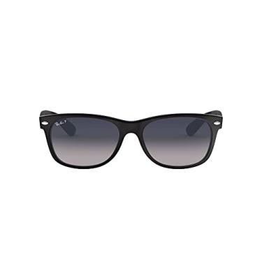 Imagem de Ray-Ban Óculos de sol RB2132 New Wayfarer Square, Preto fosco/azul polarizado cinza gradiente, 52 mm