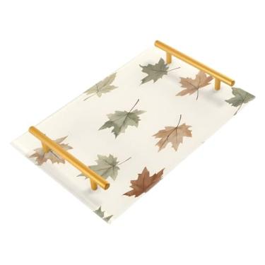 Imagem de Wassud Bandeja de banheiro com alças de folha de bordo organizador de perfume de acrílico para banheiro e cozinha balcão 30 x 20 cm