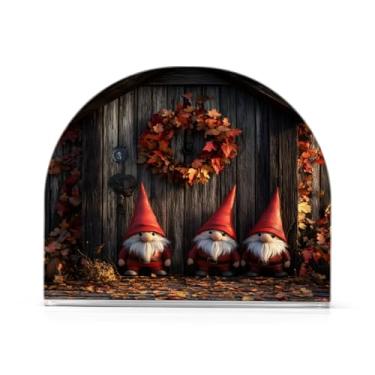 Imagem de xigua Suporte de guardanapo de gnomo fofo de Natal para mesas, porta-guardanapos de papel de placa acrílica elegante, dispensador de papel de seda independente moderno para jantar, sala de estar